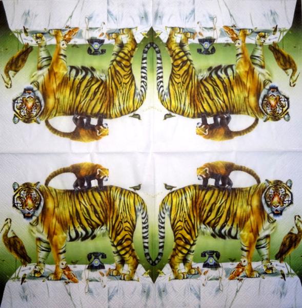 154 Animals Africa: Divers - 4-ply - Paper Design - Handkerchief